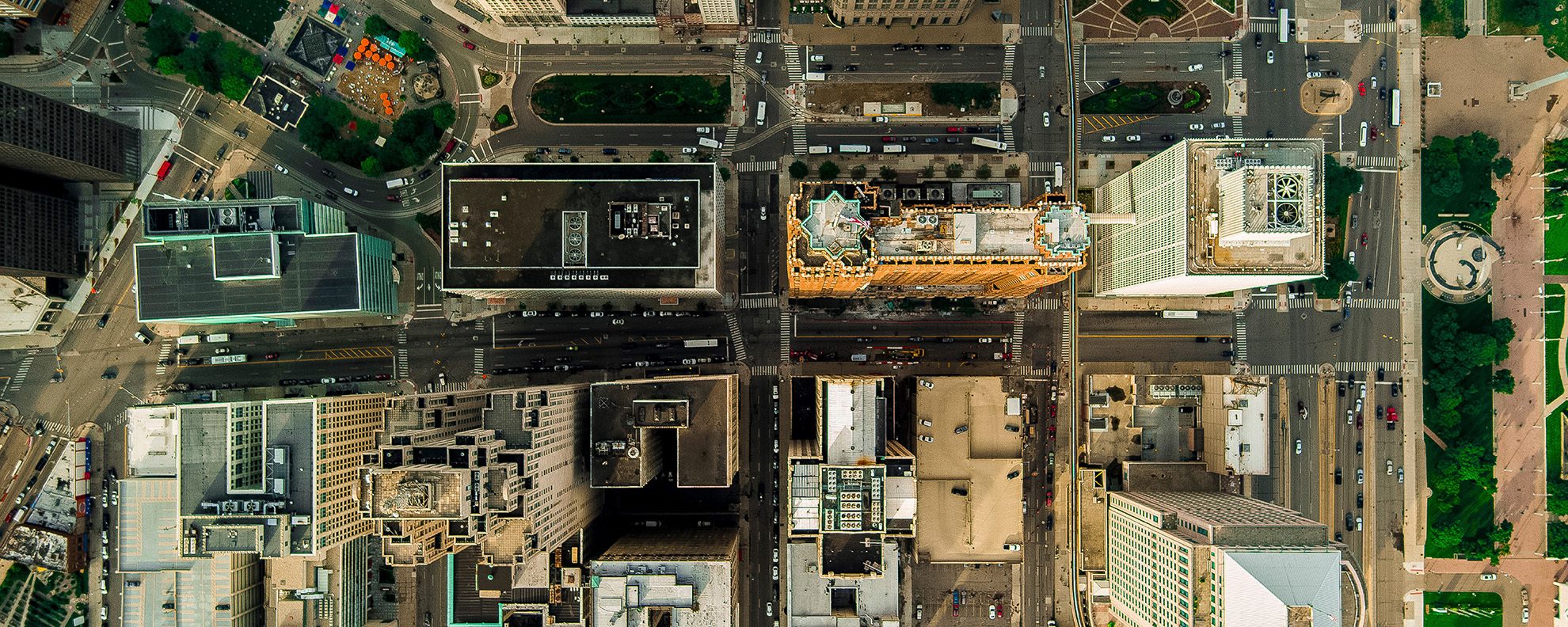 Aerial View of Skyscrapers